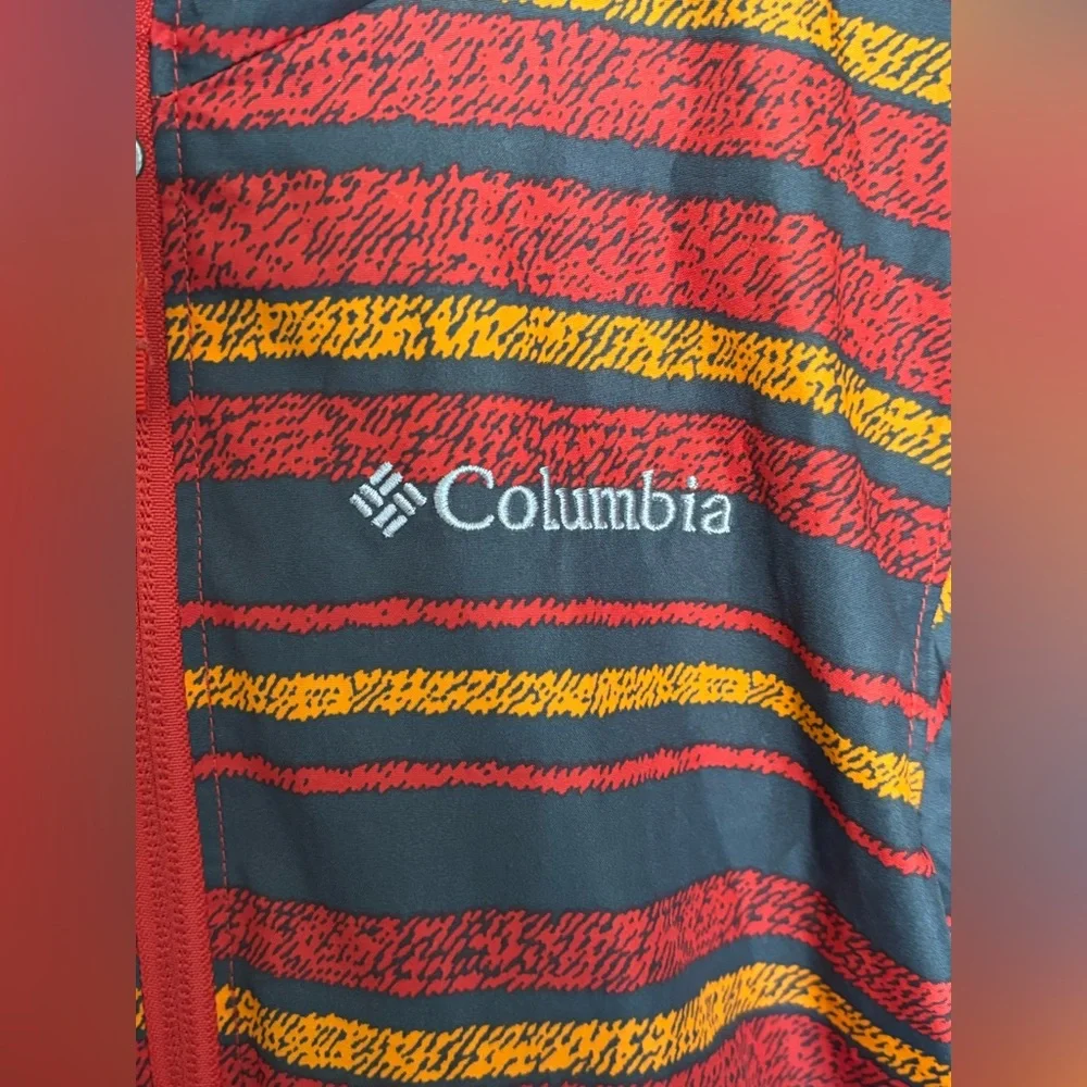 Columbia XS Youth Omni-Wick water resistant Red and Black Striped Jacket fullzip